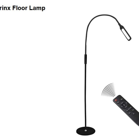 (New) Syrinx LED Floor Lamp with Remote (Black) - Picture 1 of 8
